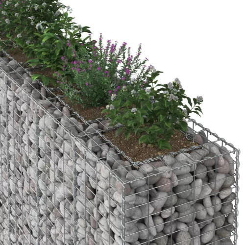  Gabion emelt ágy 3 pcs Ezüst 250 x 50 x 150 cm Horganyzott acél