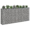  Gabion emelt ágy 4 pcs Ezüst 330 x 50 x 150 cm Horganyzott acél