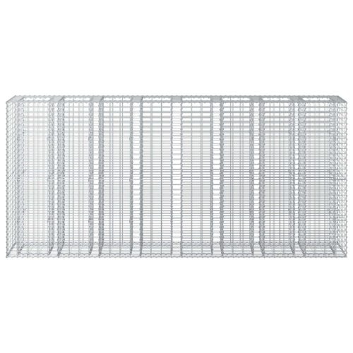  Gabion emelt ágy 4 pcs Ezüst 330 x 50 x 150 cm Horganyzott acél