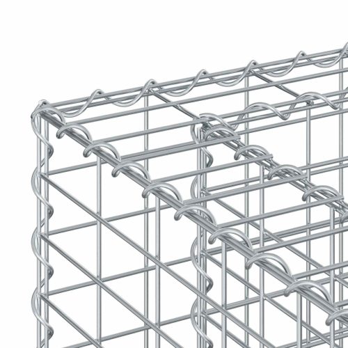  Gabion emelt ágy 4 pcs Ezüst 330 x 50 x 150 cm Horganyzott acél