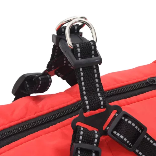  Kutya Kabát hámmal Piros 6XL Terepmintás gyapjú és poliészter