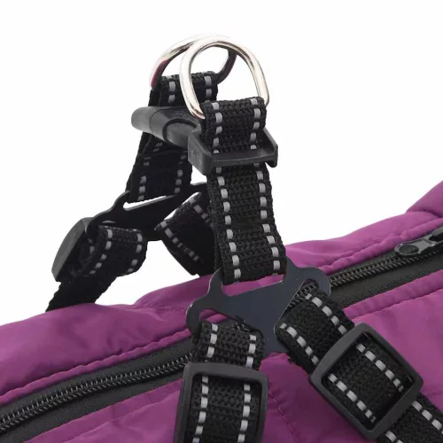  Kutya Kabát hámmal Lila 3XL Terepmintás gyapjú és poliészter
