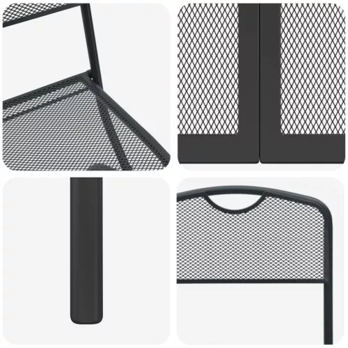  Kültéri Bútor Szett 7 pcs Antracitszürke Vas és acél