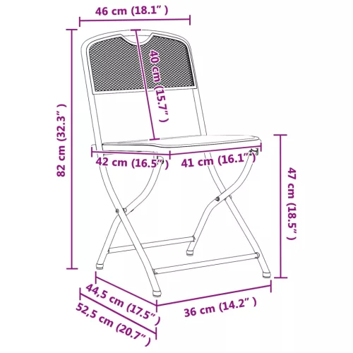  Kültéri Bútor Szett 7 pcs Antracitszürke Vas és acél