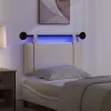  Függesztett ágyfej LED fényekkel Krémszínű Szövet