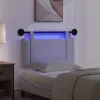  Függesztett ágyfej LED fényekkel Fehér Szövet