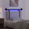  Függesztett ágyfej LED fényekkel Felhőszürke Antik PU