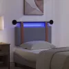  Függesztett ágyfej LED fényekkel Sötétszürke Antik PU