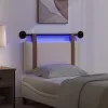  Függesztett ágyfej LED fényekkel Krémszínű Antik PU
