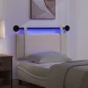  Függesztett ágyfej LED fényekkel Krémszínű Szövet