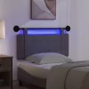  Függesztett ágyfej LED fényekkel Fekete Antik PU
