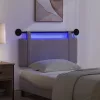  Függesztett ágyfej LED fényekkel Szürke Antik PU
