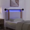  Függesztett ágyfej LED fényekkel Felhőszürke Antik PU