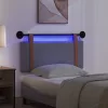  Függesztett ágyfej LED fényekkel Sötétszürke Antik PU