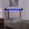  Függesztett ágyfej LED fényekkel Krémszínű Antik PU