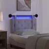 Függesztett ágyfej LED fényekkel Világosszürke Bársony