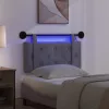  Függesztett ágyfej LED fényekkel Sötétszürke Bársony
