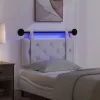 Függesztett ágyfej LED fényekkel Krémszínű Bársony