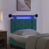  Függesztett ágyfej LED fényekkel Türkiz Bársony