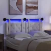  Függesztett ágyfej LED fényekkel Krémszínű Bársony