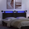  Függesztett ágyfej LED fényekkel Fekete Bársony