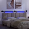  Függesztett ágyfej LED fényekkel Tópszínű Szövet