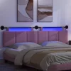  Függesztett ágyfej LED fényekkel Rózsaszín Szövet