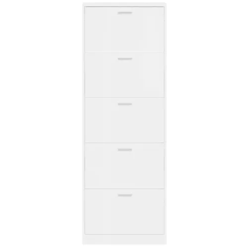  magasfényű fehér szerelt fa cipőszekrény 59 x 17 x 169 cm