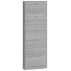  szürke sonoma színű szerelt fa cipősszekrény 59 x 17 x 169 cm