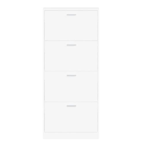  fehér szerelt fa cipősszekrény 59 x 17 x 150 cm