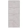 betonszürke szerelt fa cipőszekrény 59x17x150 cm