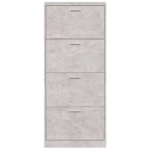  betonszürke szerelt fa cipőszekrény 59x17x150 cm