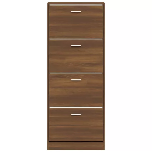  barna tölgyszínű szerelt fa cipősszekrény 59 x 17 x 150 cm