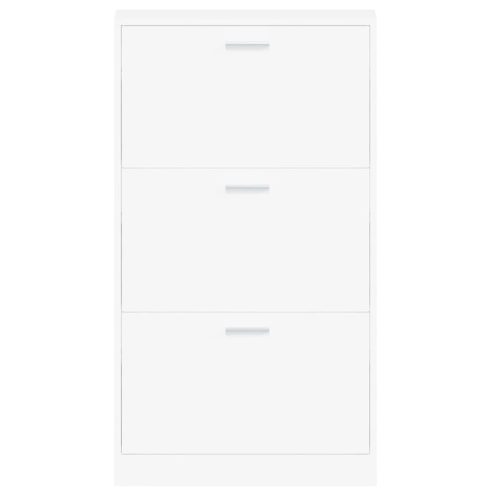  fehér szerelt fa cipősszekrény 59x17x108 cm