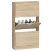  tölgyszínű szerelt fa cipősszekrény 59x17x108 cm