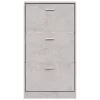  betonszürke szerelt fa cipőszekrény 59x17x108 cm
