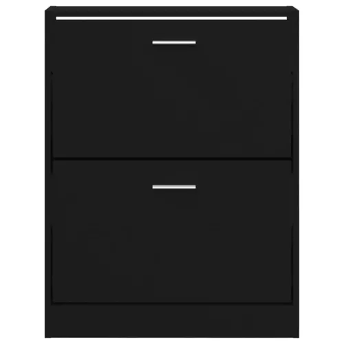  fekete szerelt fa cipőszekrény 59x17x81 cm