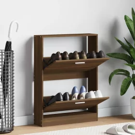  barna tölgyszínű szerelt fa cipősszekrény 59x17x81 cm