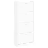  fehér szerelt fa cipősszekrény 63x24x147 cm