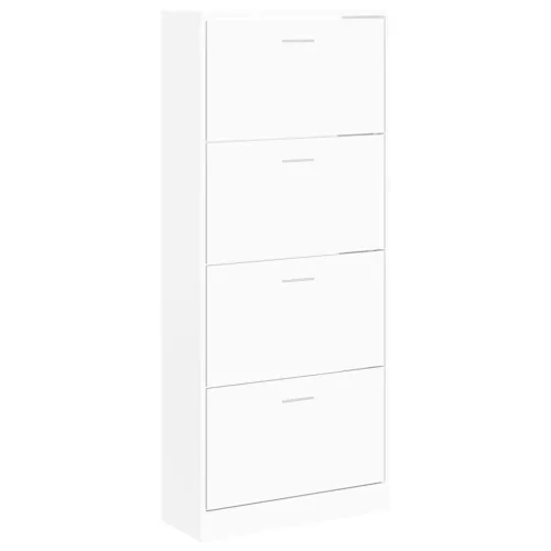  fehér szerelt fa cipősszekrény 63x24x147 cm