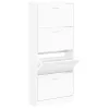  fehér szerelt fa cipősszekrény 63x24x147 cm