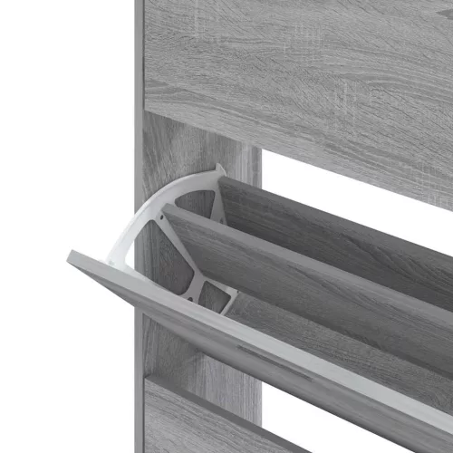  szürke sonoma színű szerelt fa cipősszekrény 63x24x147 cm