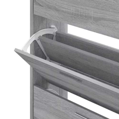  szürke sonoma színű szerelt fa cipősszekrény 63x24x103 cm