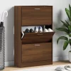  barna tölgyszínű szerelt fa cipősszekrény 63x24x103 cm