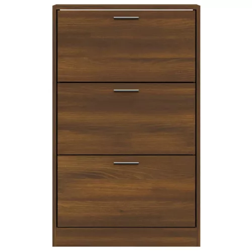  barna tölgyszínű szerelt fa cipősszekrény 63x24x103 cm