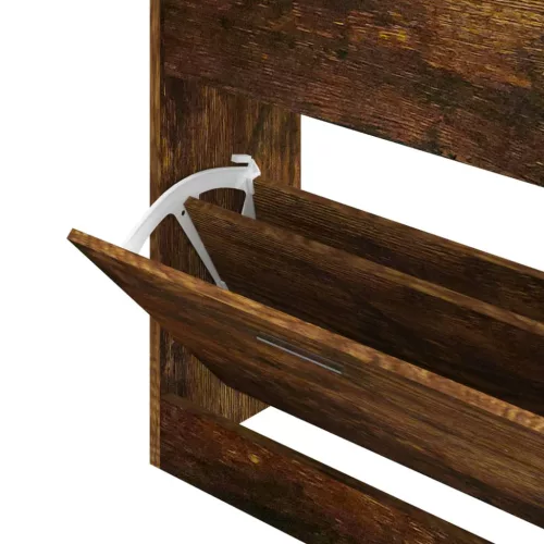  füstös tölgy színű szerelt fa cipősszekrény 63x24x81 cm