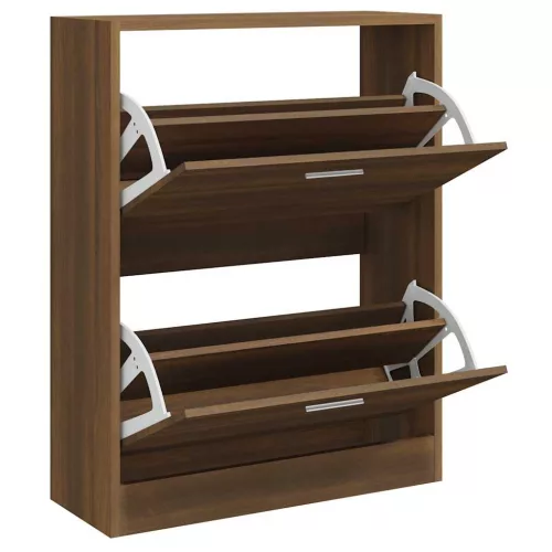  barna tölgyszínű szerelt fa cipősszekrény 63x24x81 cm