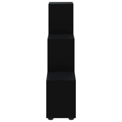  fekete szerelt fa lépcsős könyvespolc 107 cm