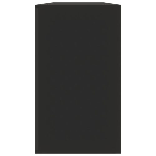  fekete szerelt fa cipőtároló pad 80 x 24 x 45 cm