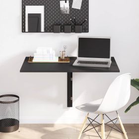  fekete szerelt fa összecsukható fali asztal 100x60x56 cm